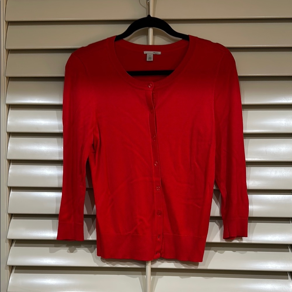 Women's Halogen Red Cardigan Sweater Size M